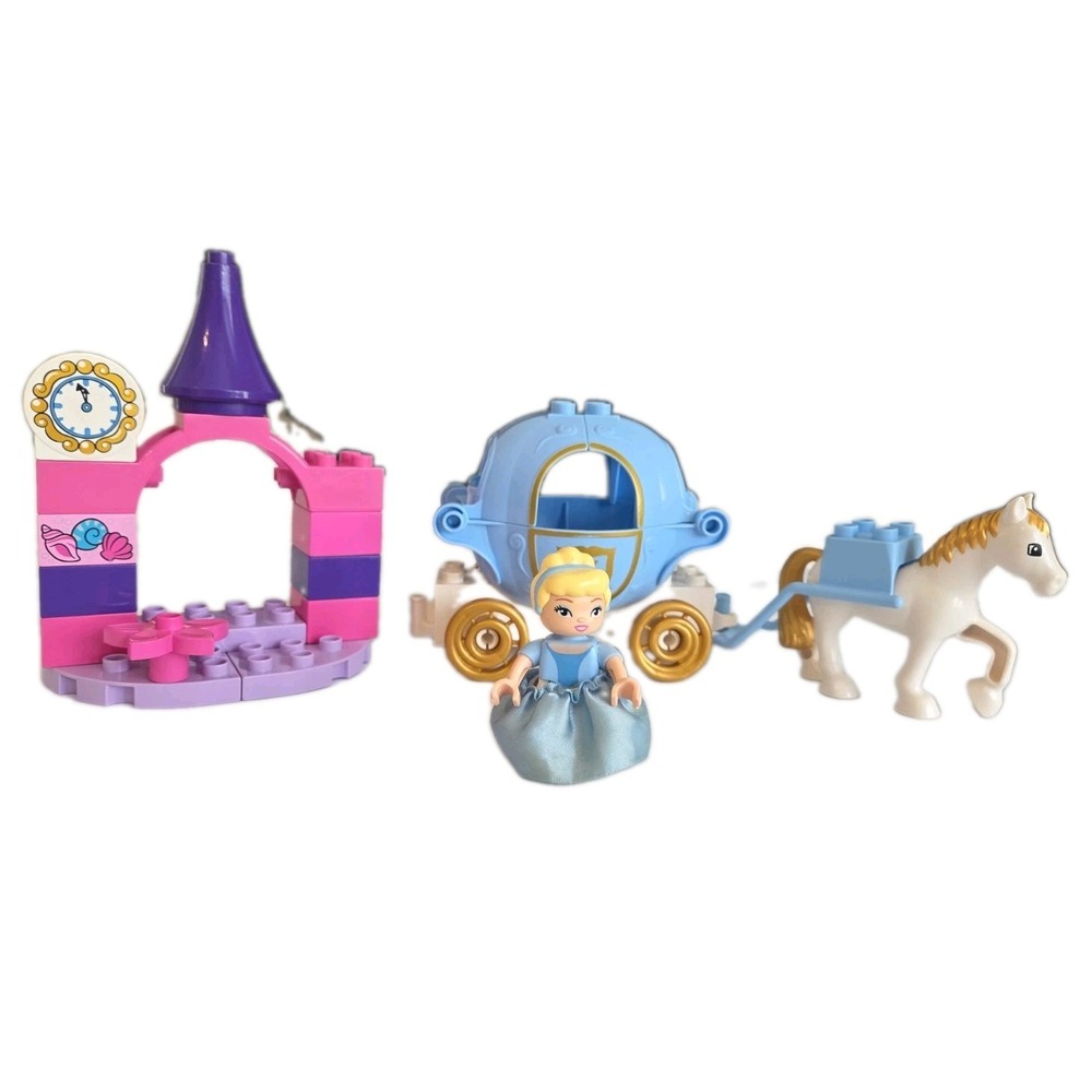 Lego Duplo Disney princess Cinderella's carriage Castle Clock White Gold Horse - Picture 5 of 5